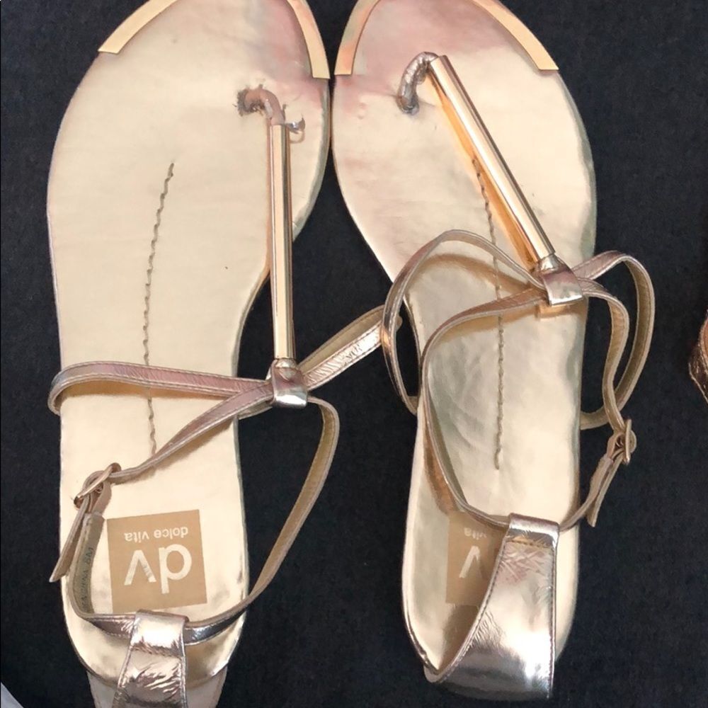 Gold Dolce Vita Sandals - Size 8 - Good Condition - Picture 1 of 4